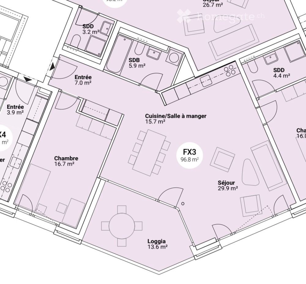 3.5, Appartement neuf (Projet Prisma): Nr. F53, voir vidéo - Bild 2