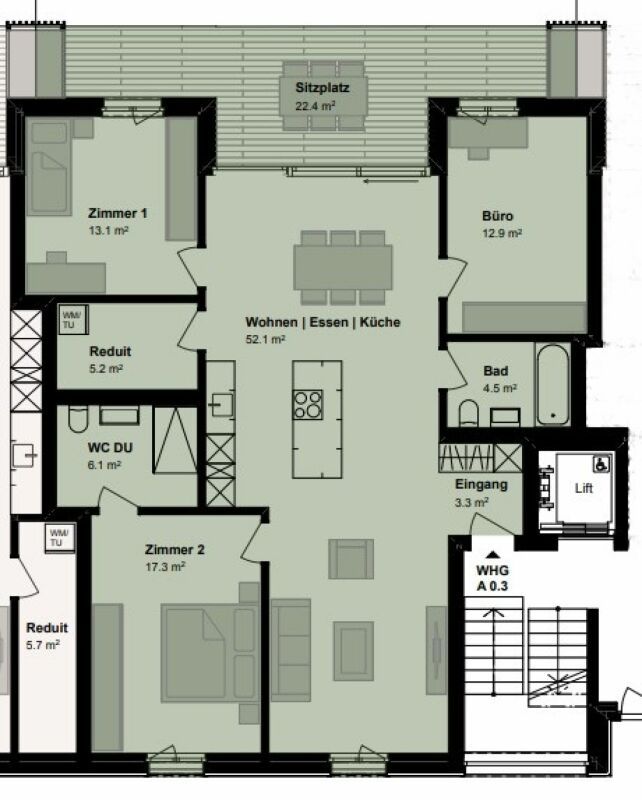 Grosszügige, moderne 4.5-Zimmer-Gartenwohnung zu vermieten - Bild 5
