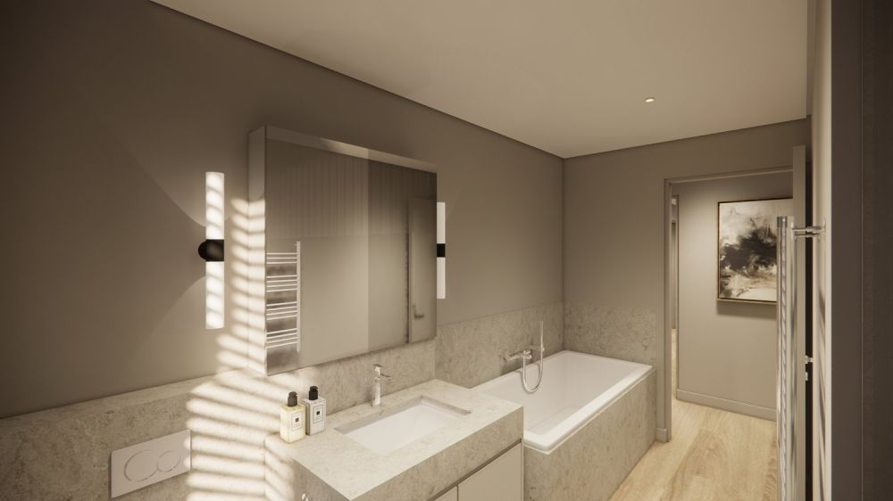 RESERVIERT: Grosszügiges 4.5-Zimmer Reiheneckhaus mit privatem Garten - Badezimmer mit Badewanne, WC, Dusche und Doppellavabo