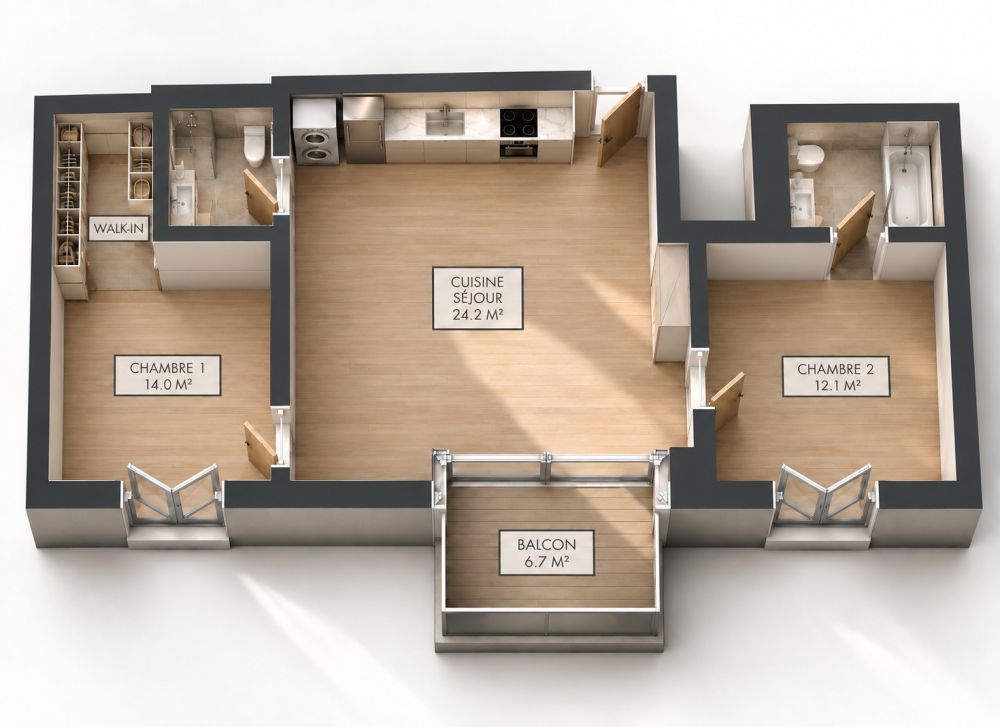 Atrium Montreux – 3,5 pièces neuf de standing avec balcon – première occupation - Bild 2