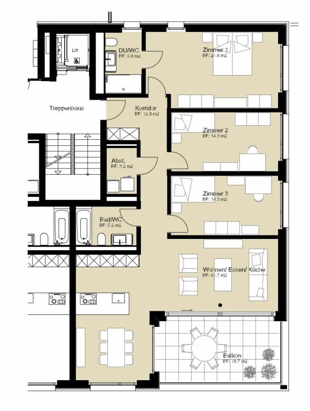 Moderne 4.5 Zimmerwohnung mit Ausblick (Erstbezug Juli 2024) - Bild 7
