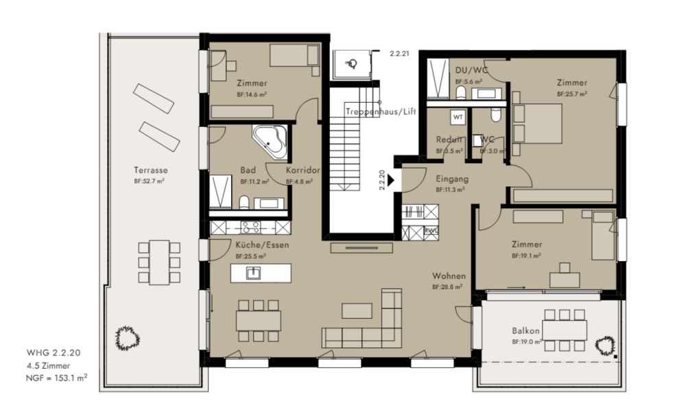 Nach Erstbezug - Moderne 4.5-Zimmerwohnung Attika im Herzen von Uffikon - Bild 11
