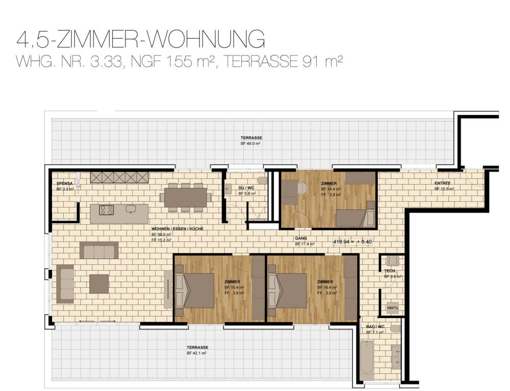Topmoderne Wohnung mit Ausblick! - Grundriss