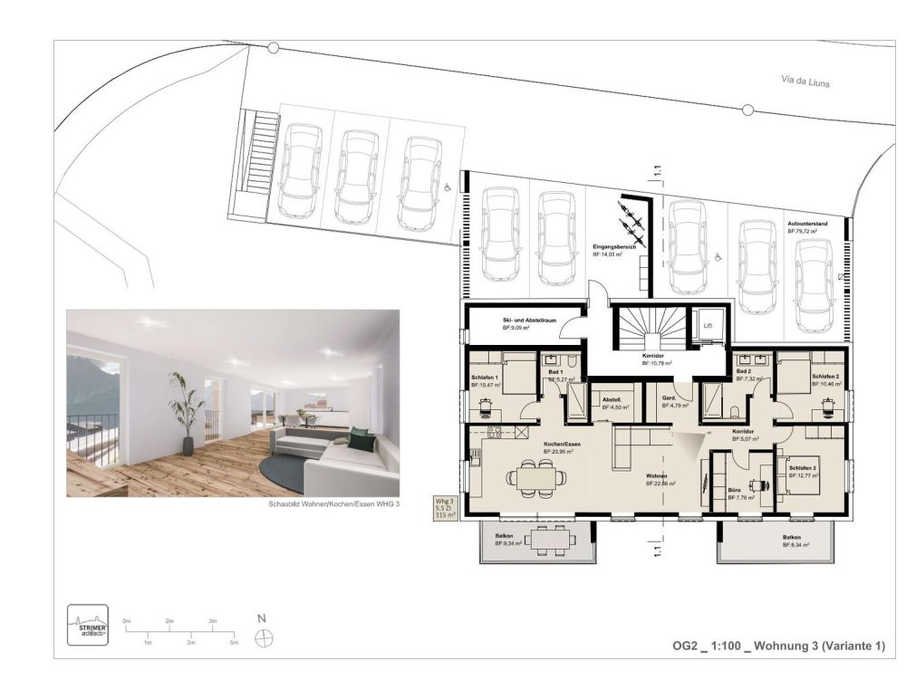 Moderne 2.5-Zimmer-Dachwohnung mit Bergblick in Scuol - Bild 11