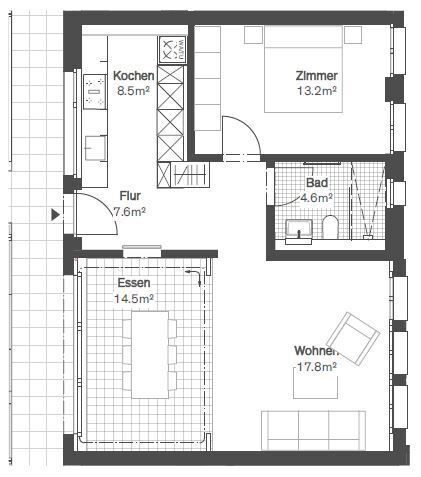 2.5-Zimmer Neubau-Wohnung - modern, pfiffig, zentral! - Bild 10