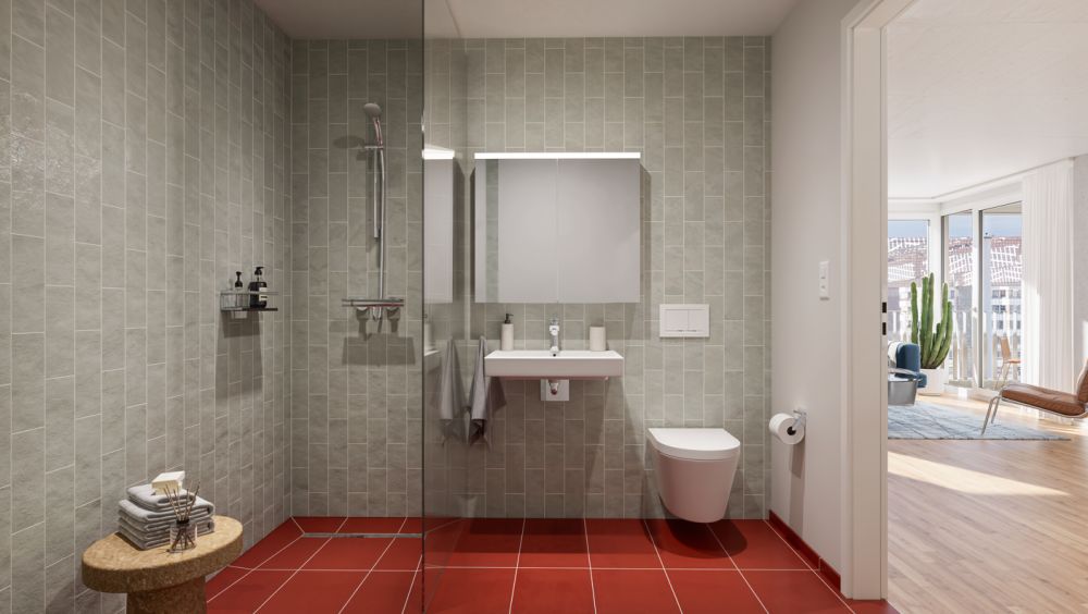 Manegghof  Wohnen mit Service ab 55 Jahren+ - Badezimmer (Mustervisualisierung Rubin)