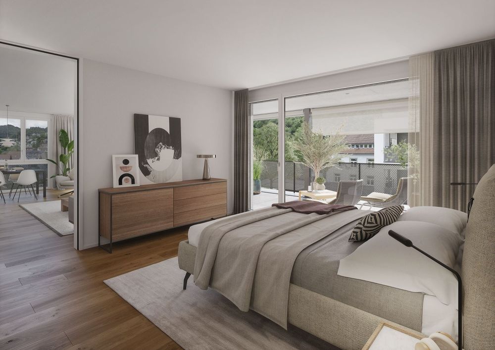 Hochmoderne 2.5-Zimmerwohnung in Zofingen - Schlafzimmer