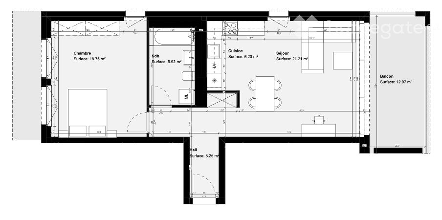 Magnifique appartement neuf de 2.5 pièces, situé au 1er étage d'un immeuble moderne à Sion - Bild 1