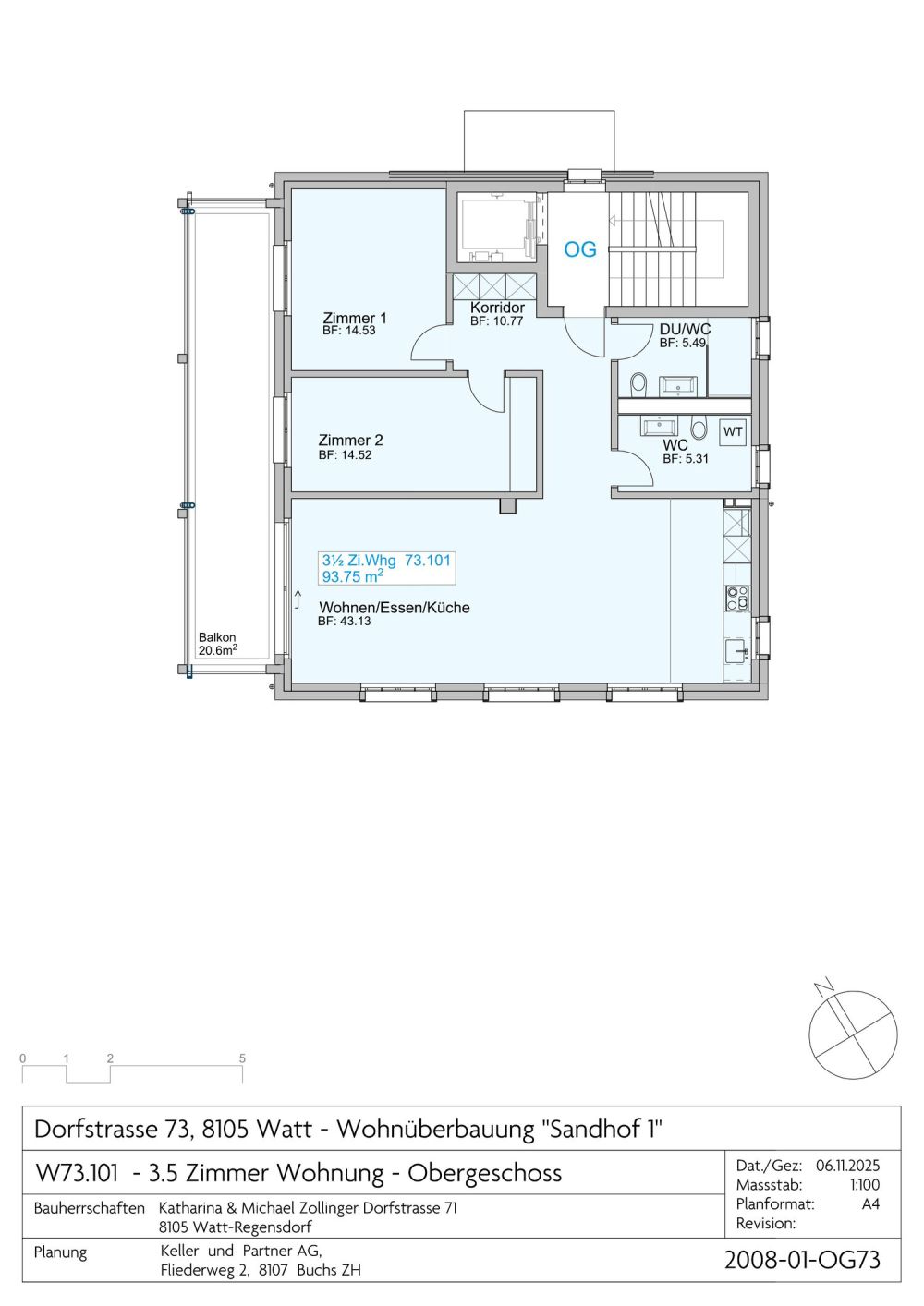 Erstvermietung: 3 1/2-Zimmerwohnungen "Sandhof" in Watt - Bild 5