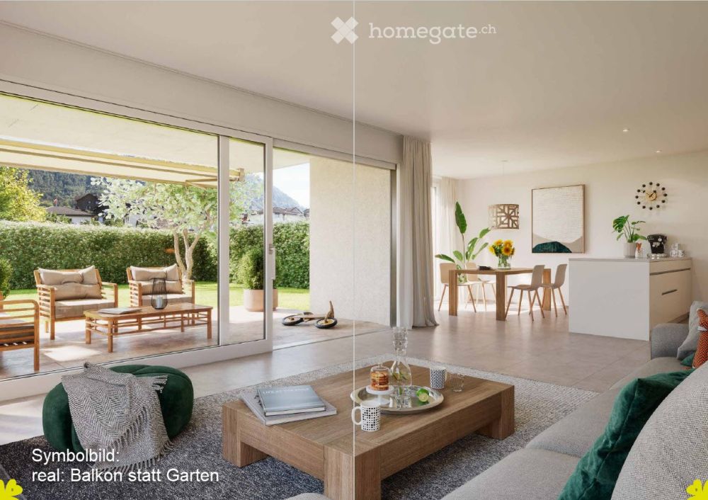 Sonnige 3.5-Zimmer-Neubau-Wohnung mit herrlicher Aussicht in die Berge - Bild 1