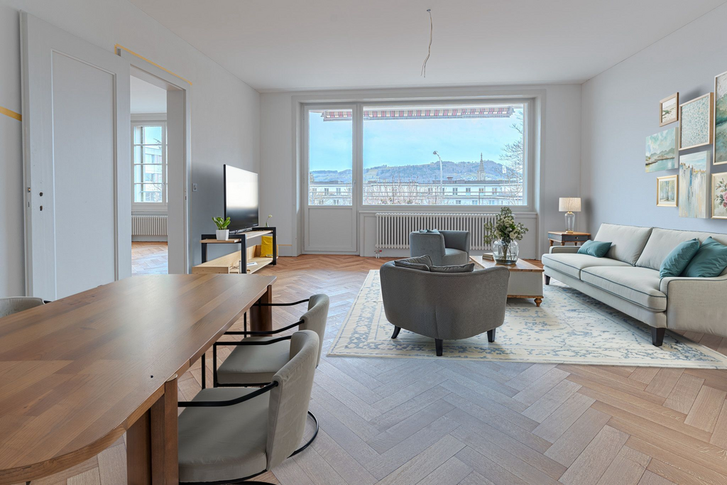 Sanierte Wohnung inmitten Breitenrainquartier zu vermieten - Wohnzimmer_moebliert.jpg