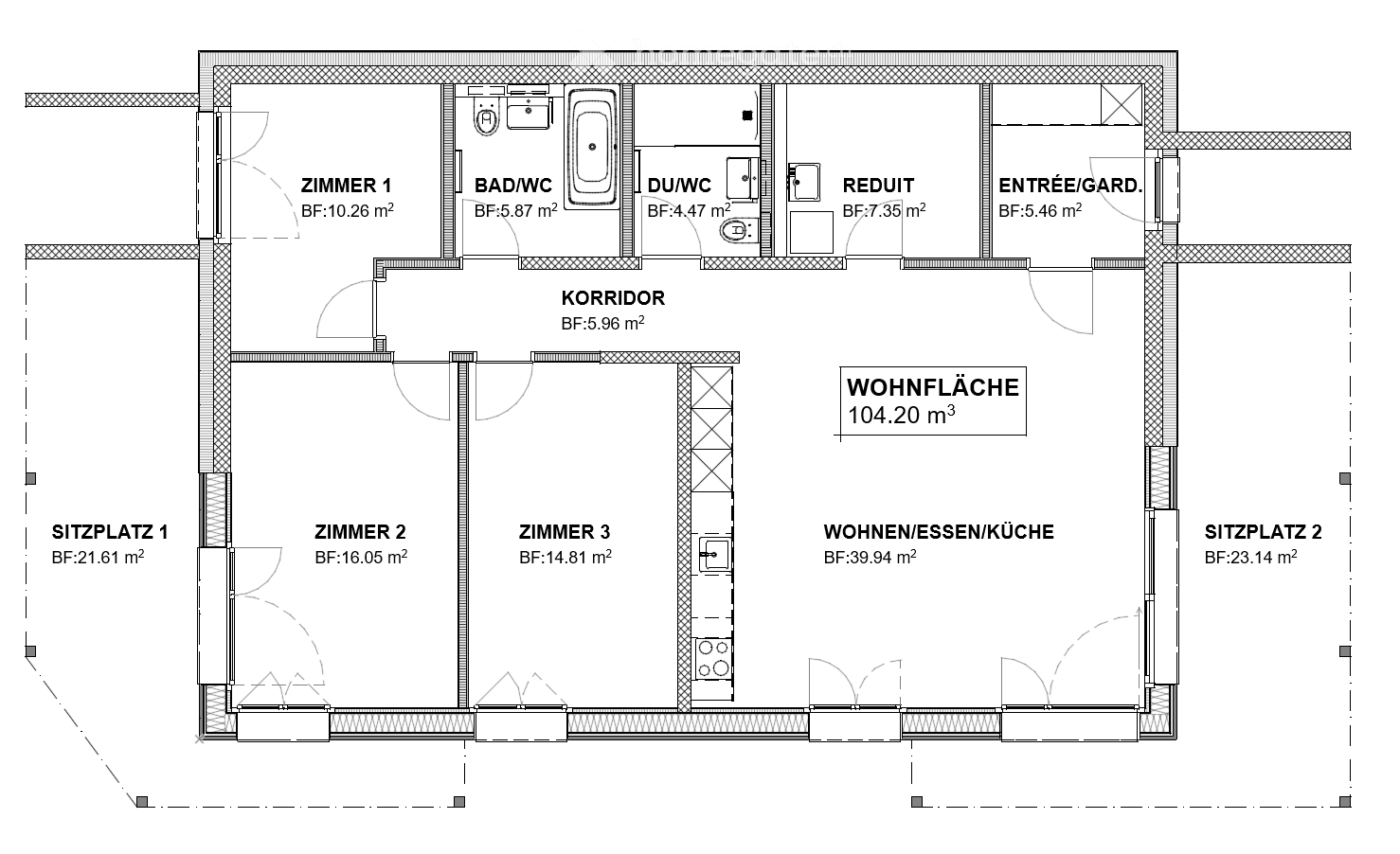 4.5 Zimmerwohnung mit Sitzplatz - Bild 2