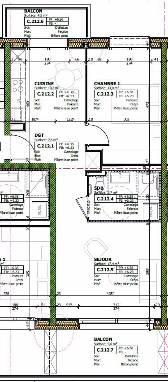 Au coeur de l'éco quartier à Marly : Spacieux appartement neuf de 2.5 pièces au 2ème étage avec 2 balcons - Bild 6
