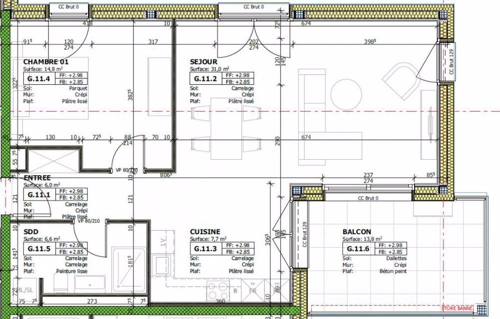 Spacieux appartement neuf de 2.5 pièces au 1er étage du bâtiment G des Berges 3 - Bild 4