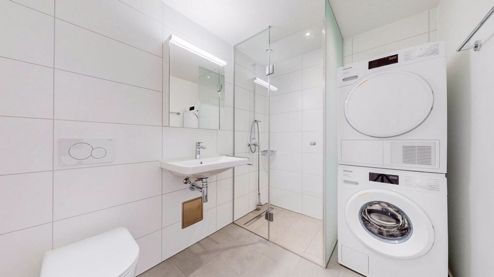 1 Monat gratis wohnen - Herausragend wohnen - Rhyfalltower - Beispielfoto Dusche