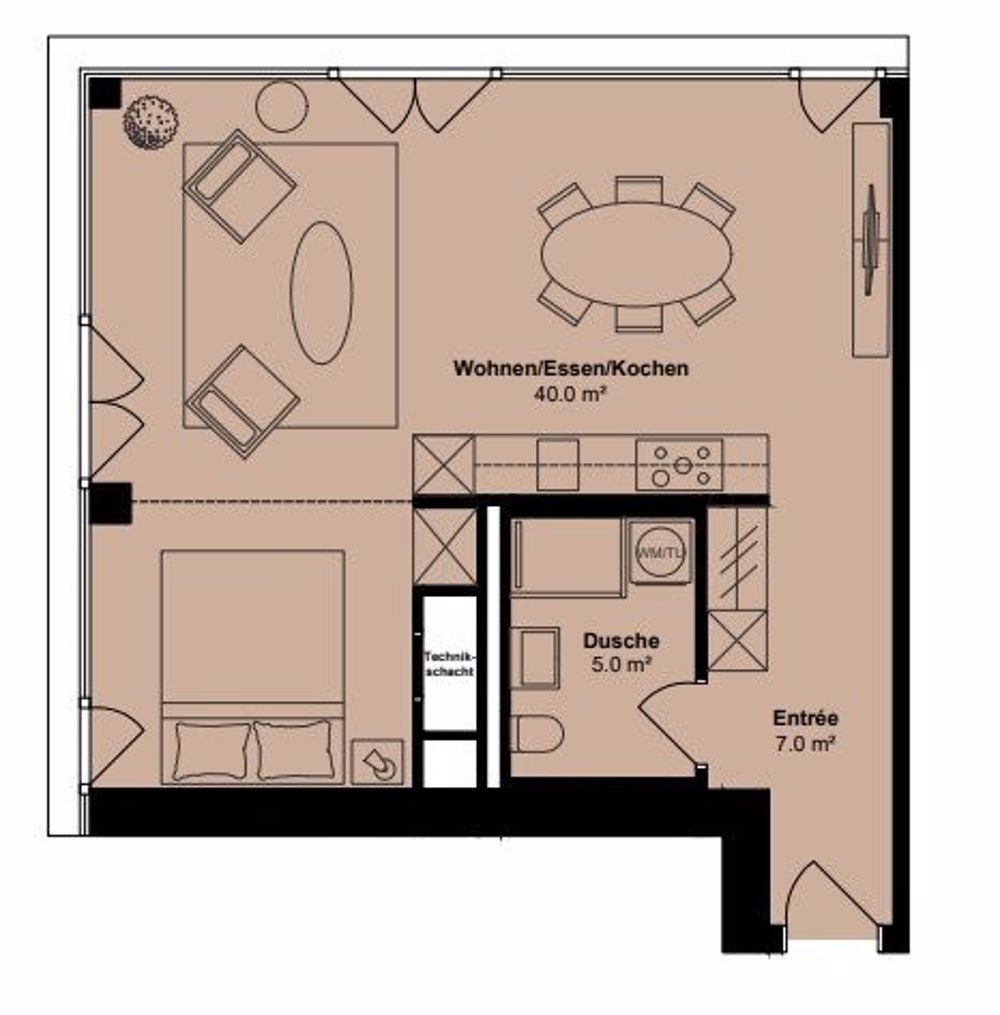 1 Monat gratis wohnen - Herausragend wohnen - Rhyfalltower - Grundriss
