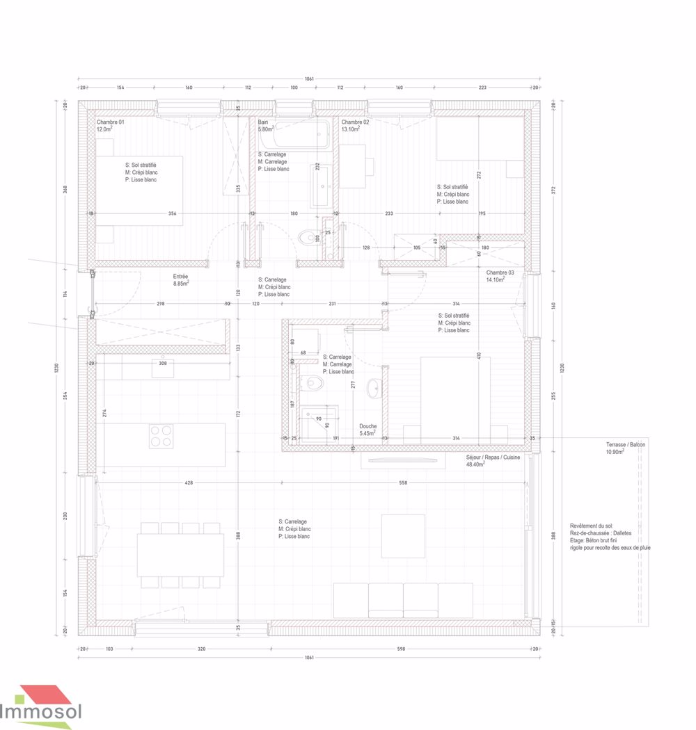 Appartement Neuf de 4,5 pièces ! - Plan d'appartement