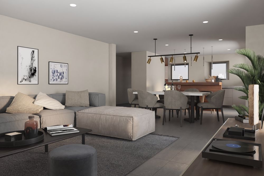 Spacieux 3.5 pces orienté Sud-Ouest avec grande terrasse - Lot A.1 - Séjour / Los A.1 - Wohnzimmer / Lot A.1 - Living room