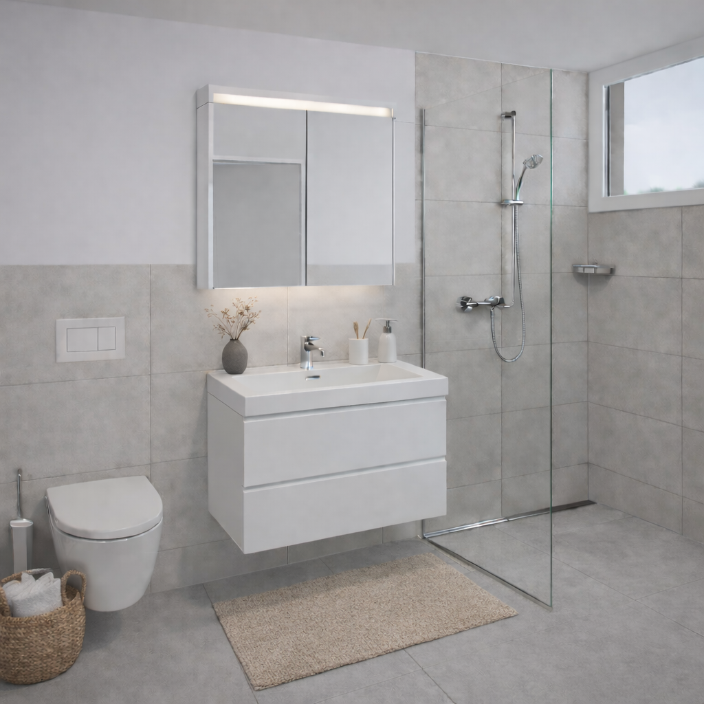 3.5-Zimmer-Neubauwohnung im Projekt "Am Rütenenweg" in Feuerthalen - Badezimmer möbliert