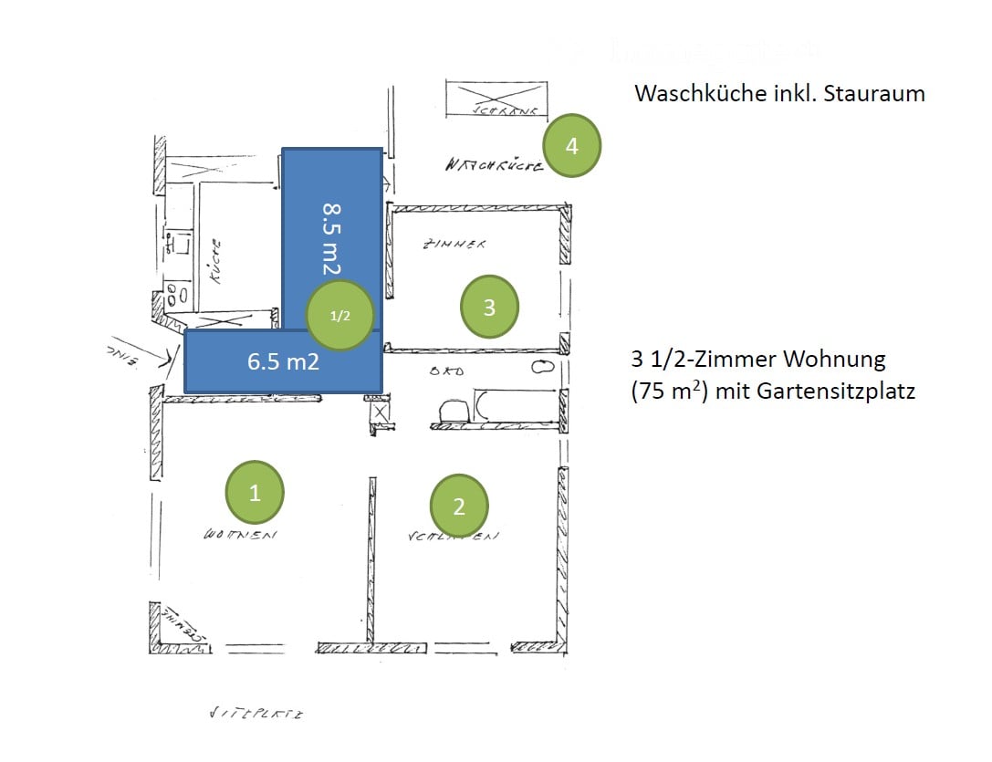 Temporär: Charmante 3.5-Zimmer-Wohnung mit Gartensitzplatz in Horgen - Bild 5