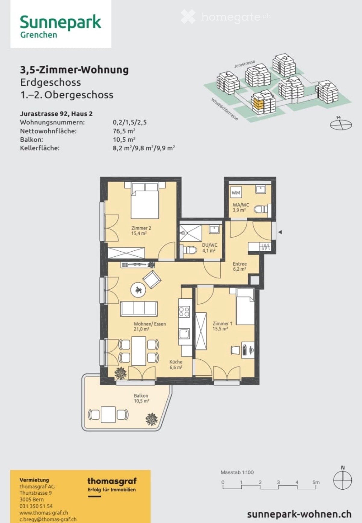 moderne und sehr helle 3.5-Zimmer-Wohnung im Neubau,Grenchen - Bild 5