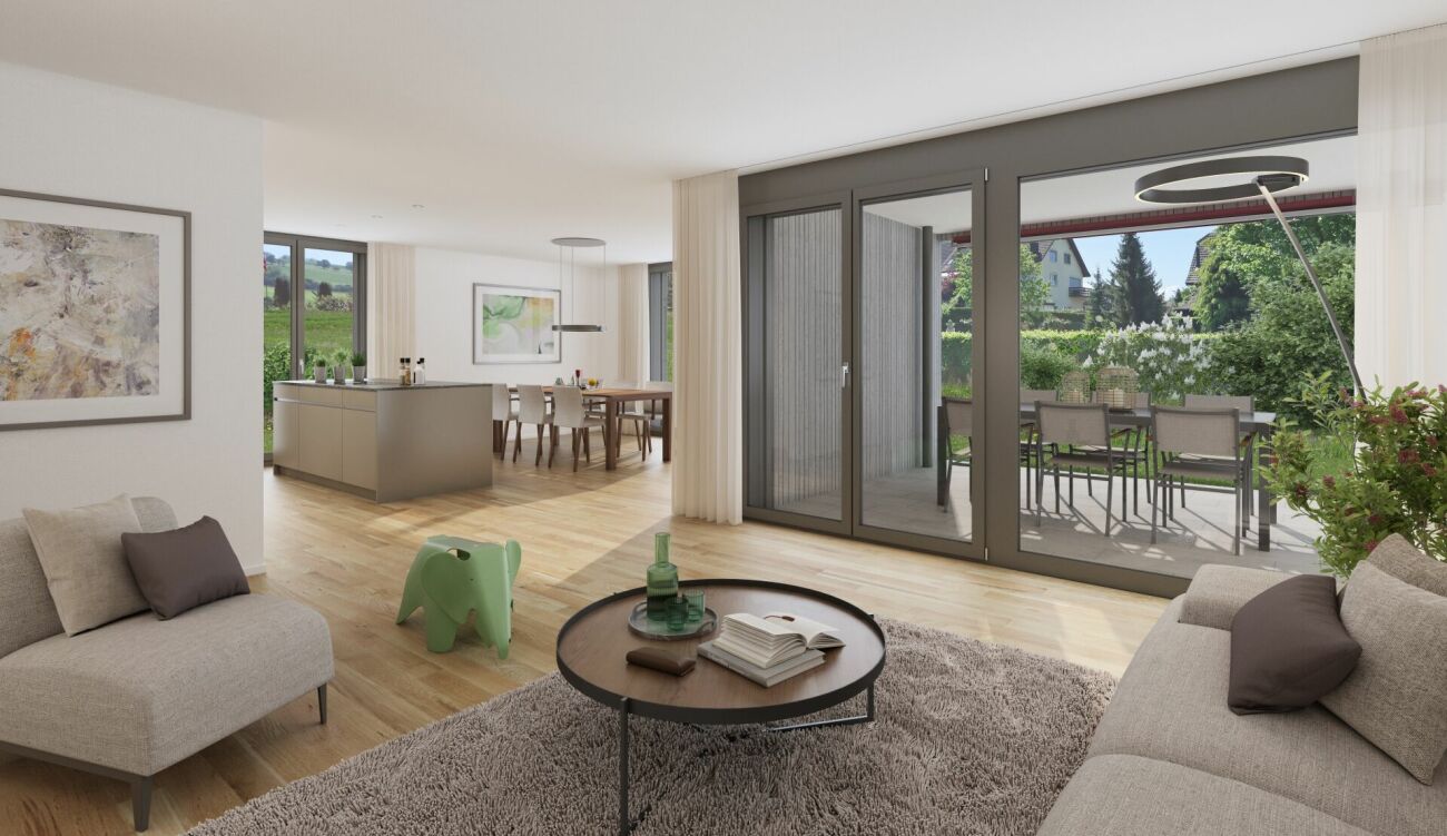 Moderne Neubauwohnungen in Fahrwangen - ruhig gelegen + zentrumsnah - Visualisierung Erdgeschoss