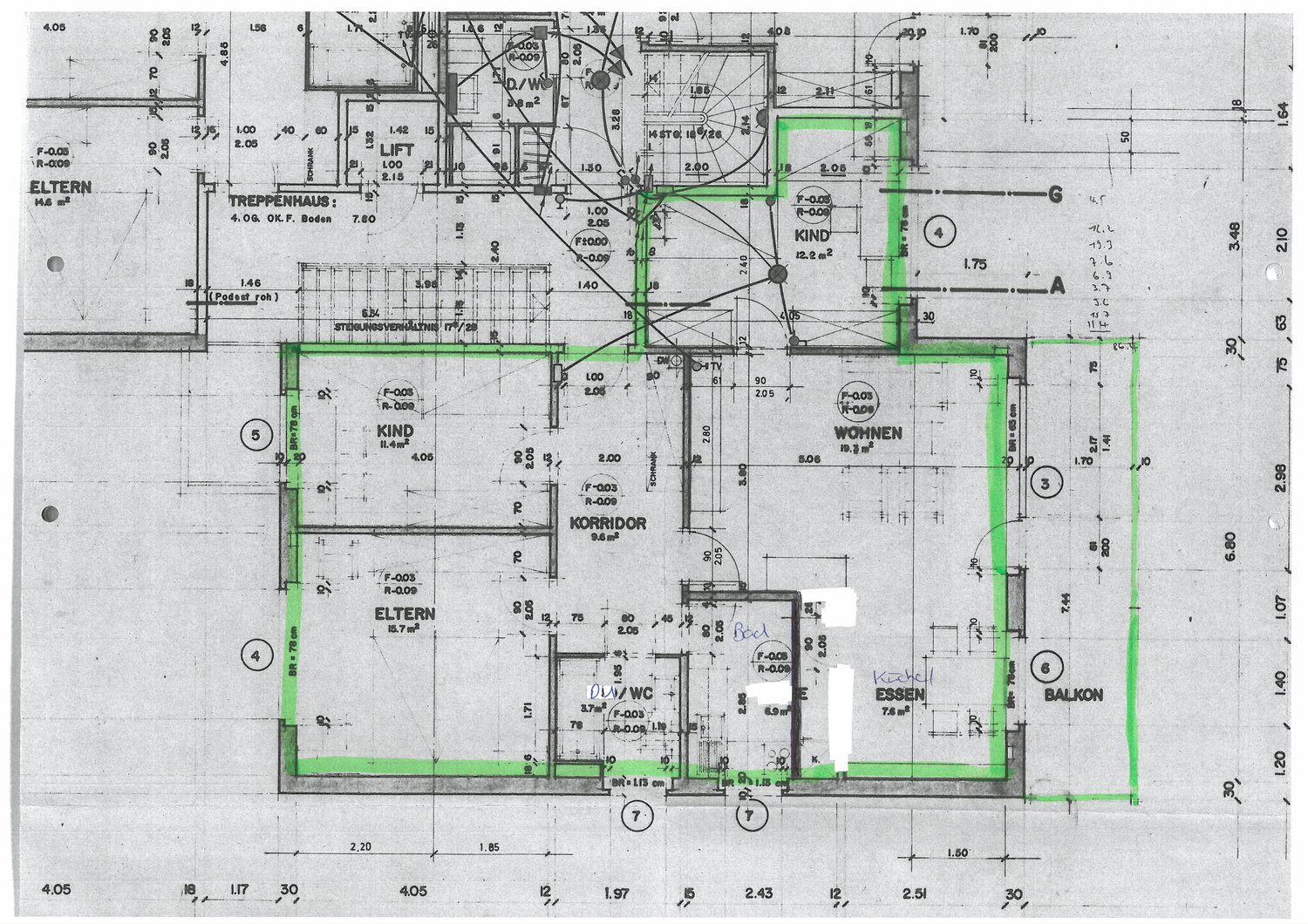 moderne 4.5-Zimmer-Wohnung an zentraler ruhiger Lage (mit Lift) - Grundriss