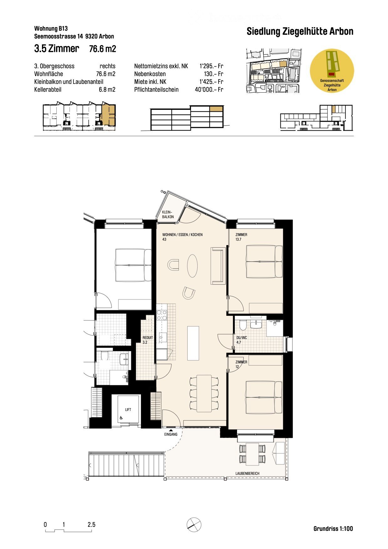 Erstbezug 3.5-Zimmer-Genossenschafts-Wohnungen in Arbon in unmittelbarer Nähe zum See - Bild 12