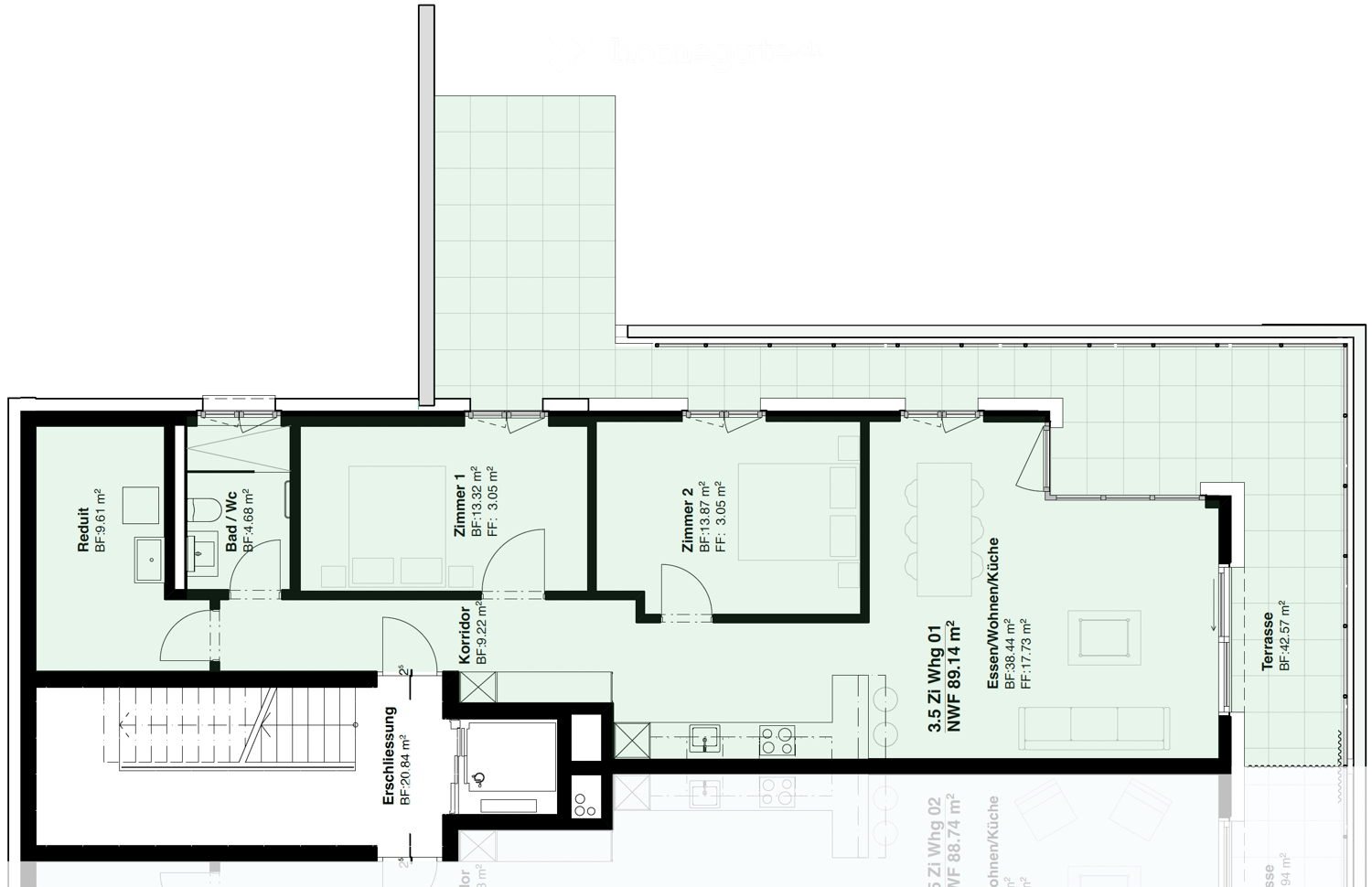 Erstvermietung der Modernen 3.5-Zimmer-Terrassenwohnung in Bassersdorf - Neubau 2026 - Bild 3