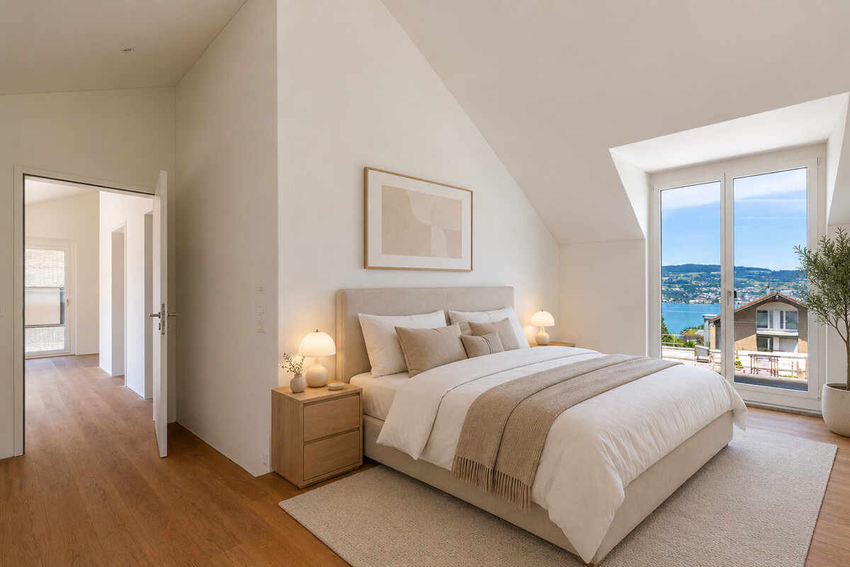 Horgen: Neubau-Einfamilienhaus mit Garten und viel Privatsphäre - Schlafzimmer