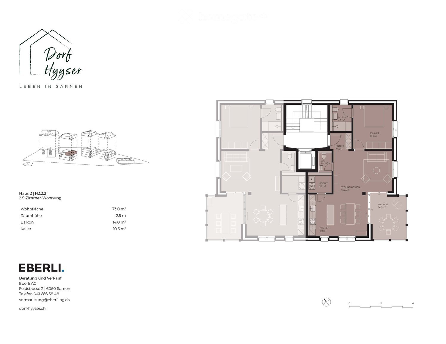 Moderne 2.5-Zimmer-Wohnung im Zentrum von Sarnen - Bild 4