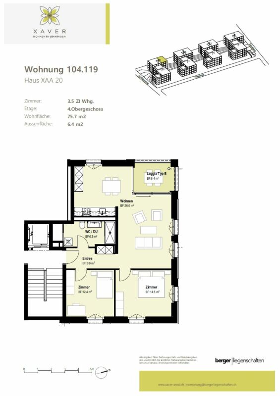 3 1/2-Zimmer-Wohnung / Xaver-Areal, Binningen Kopie - Bild 12
