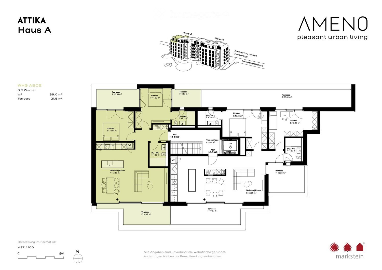 Charmante 3.5-Zimmer-Dachwohnung im Neubau – Unterfeldstrasse 40, Zürich 8050 - Bild 3