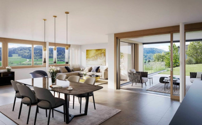 Traumhafte Fernsicht auf Alpstein mit Säntis und Churfirsten - 5.5-Zi.-Terrassenhaus - Bild 7