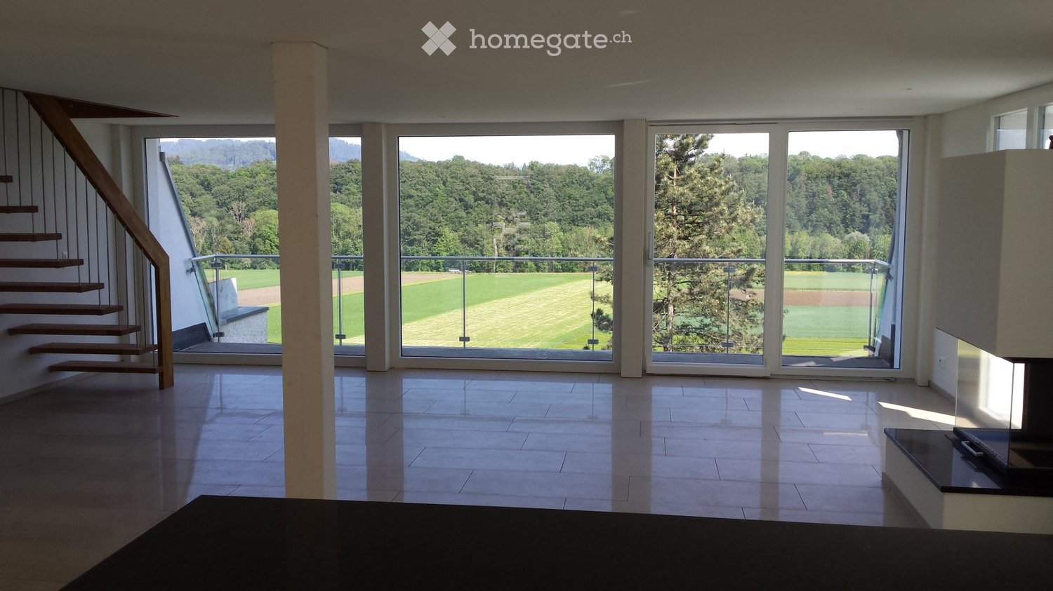Helle Duplex-Wohnung mit Aussicht auf Feld und Alpen – nahe der Aare - Bild 1