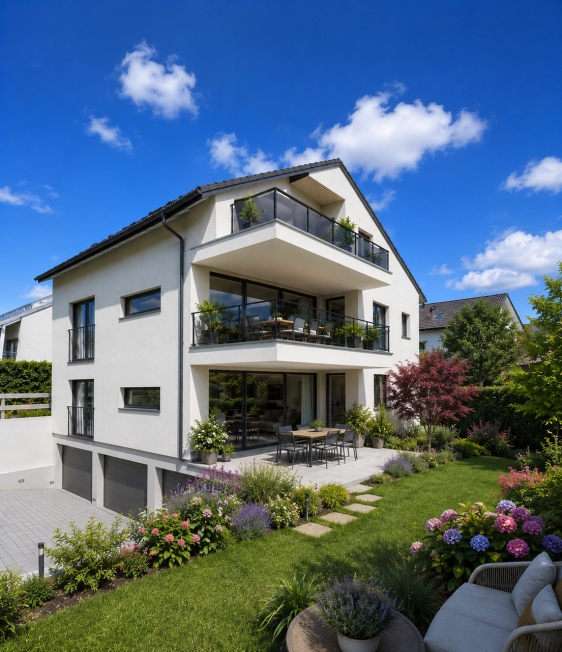 Wunderschönes NEUES 3.5-Zimmer-Apartment (89 m2) in einem kleinen exklusiven Gebäude (Erdgeschoss + Garten). - Bild 1