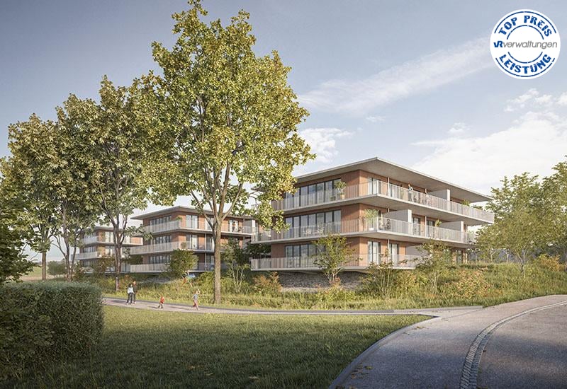 Erstbezug  viel Platz zum Wohnen mit einer Terrasse von ca. 46m² - Stöcklimatt mit Logo