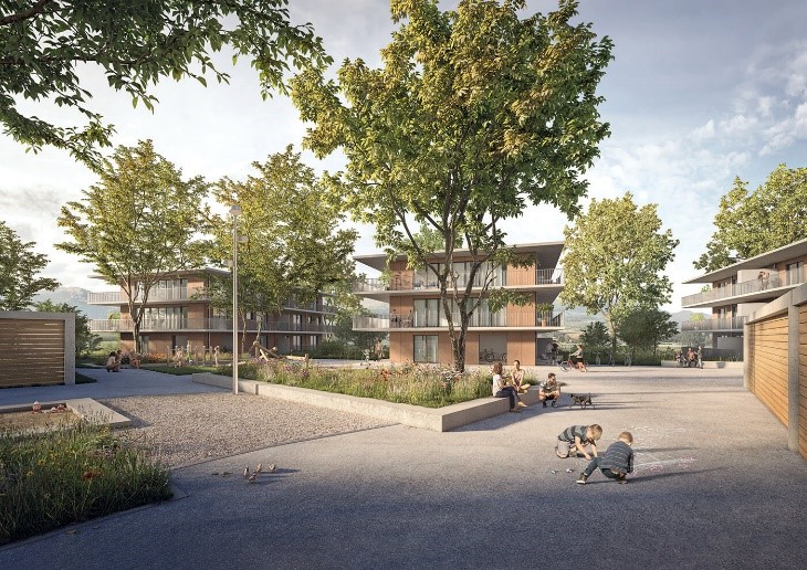 Erstbezug  viel Platz zum Wohnen mit einer Terrasse von ca. 46m² - Aussenansicht 2