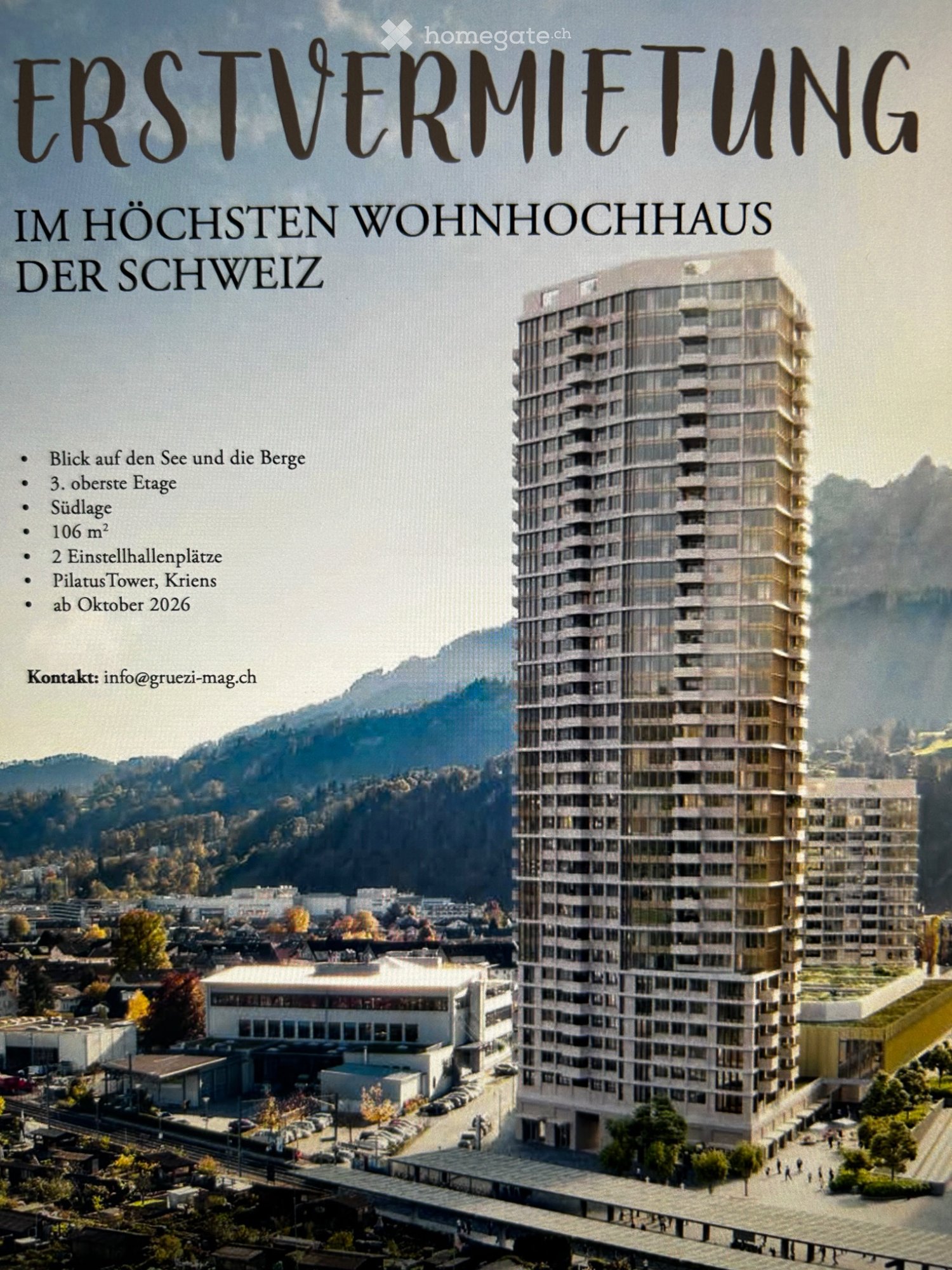 Sky-Level Wohnung Erstbezug Luzern - Bild 1