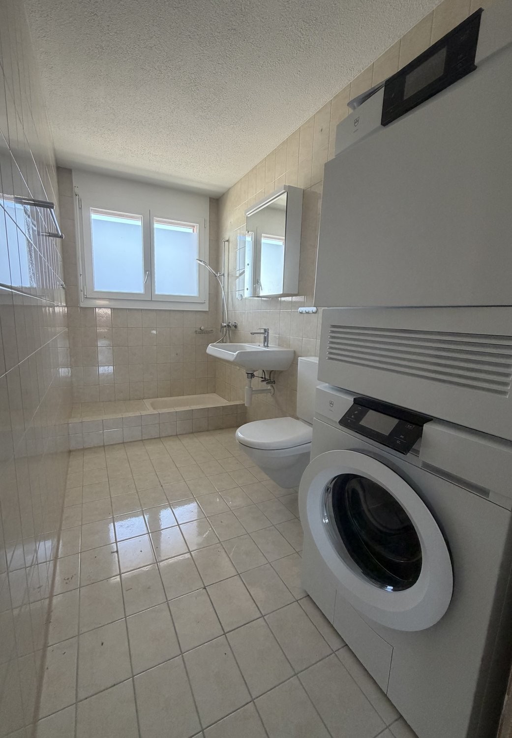 Grosszügige 5.5-Zimmerwohnung mit Terrasse, Bergsicht und Schwedenofen - Bad mit Dusche
