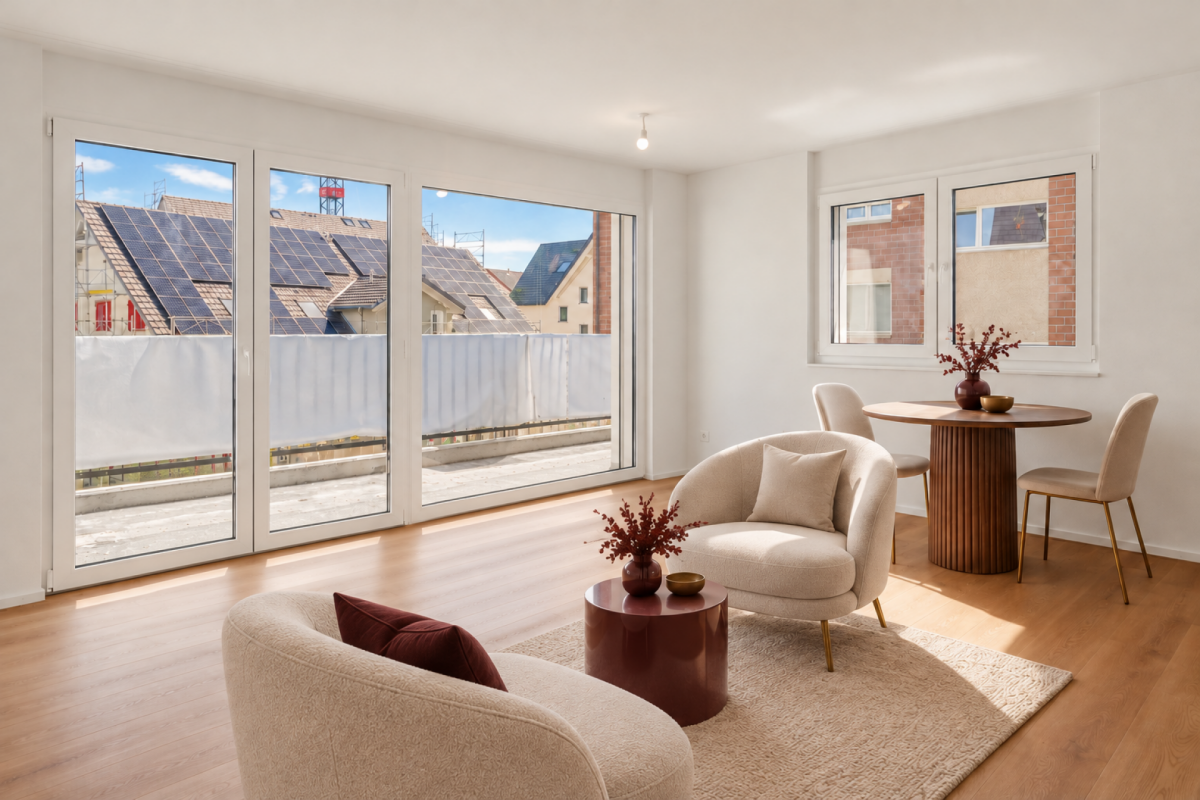 Neue 3.5-Zimmer-Wohnung mit Balkon, Reduit und hochwertiger Küche - Bild 2