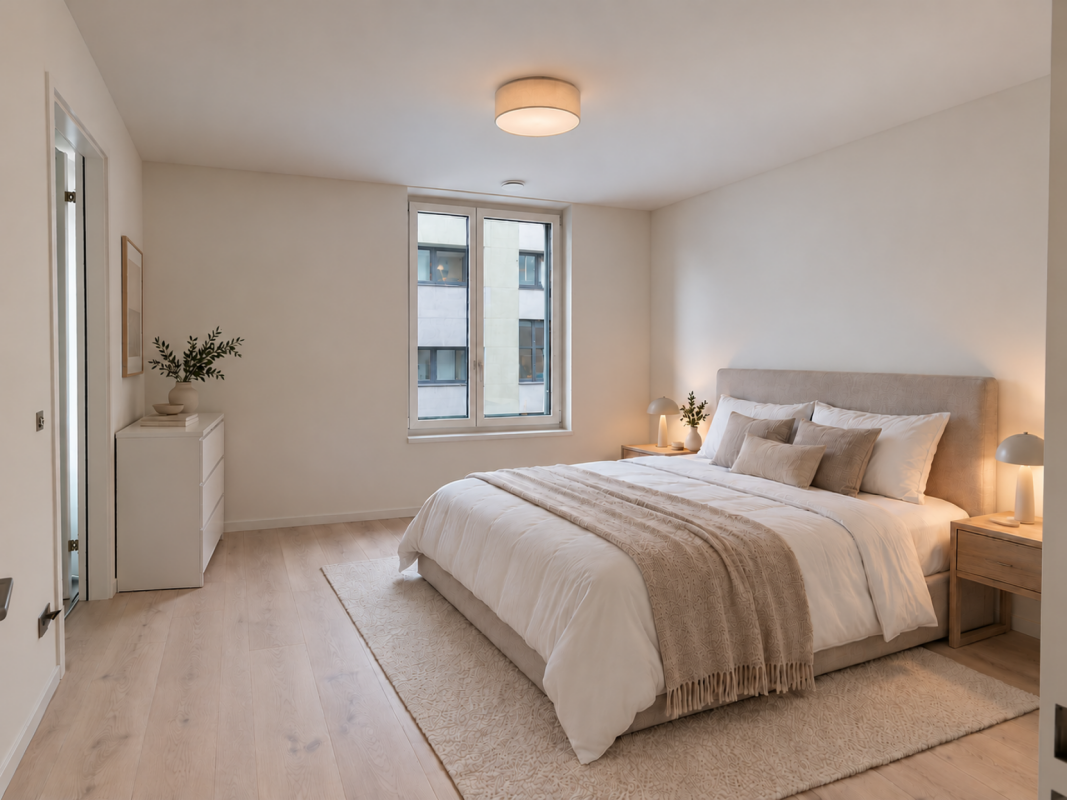 Exklusive 3.5-Zimmer-Gartenwohnung mit grosszügigem 100 m² Privatgarten - Schlafzimmer: Ruhiger Rückzugsbereich mit Badezimmer en suite