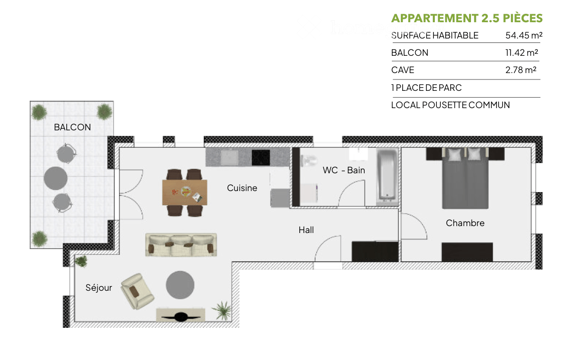 Appartement 2.5 pièces à Billens-Hennens - Bild 1