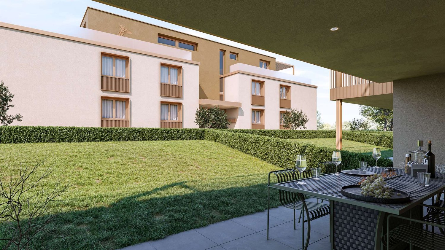 3.5-Zimmer-Neubauwohnung im Projekt "Am Rütenenweg" in Feuerthalen - Garten