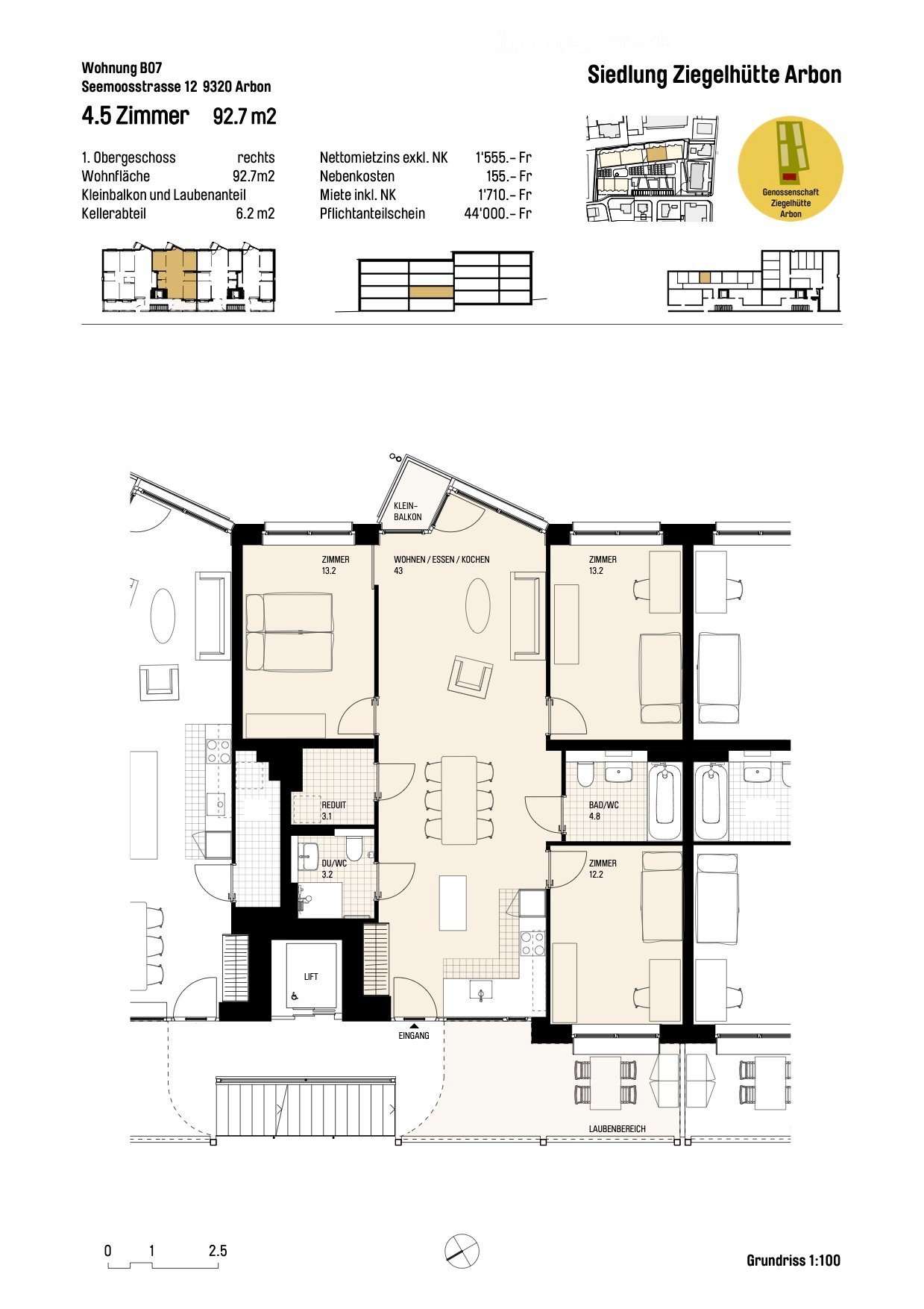 Erstbezug 4.5-Zimmer-Genossenschafts-Wohnungen in Arbon in unmittelbarer Nähe zum See - Bild 12