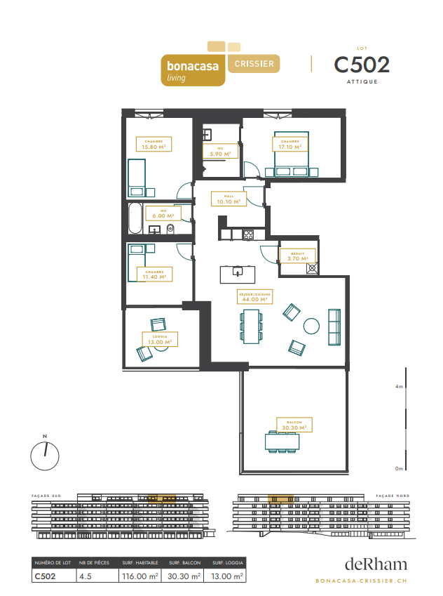 4.5 pièces neufs avec loggia et balcon - Bild 10