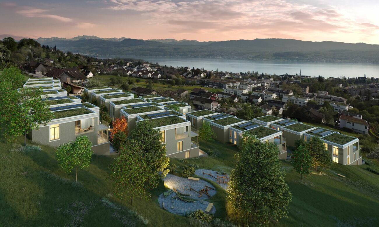 Einzigartige 4.5 Zimmer Gartenwohnung - Überbauung by night