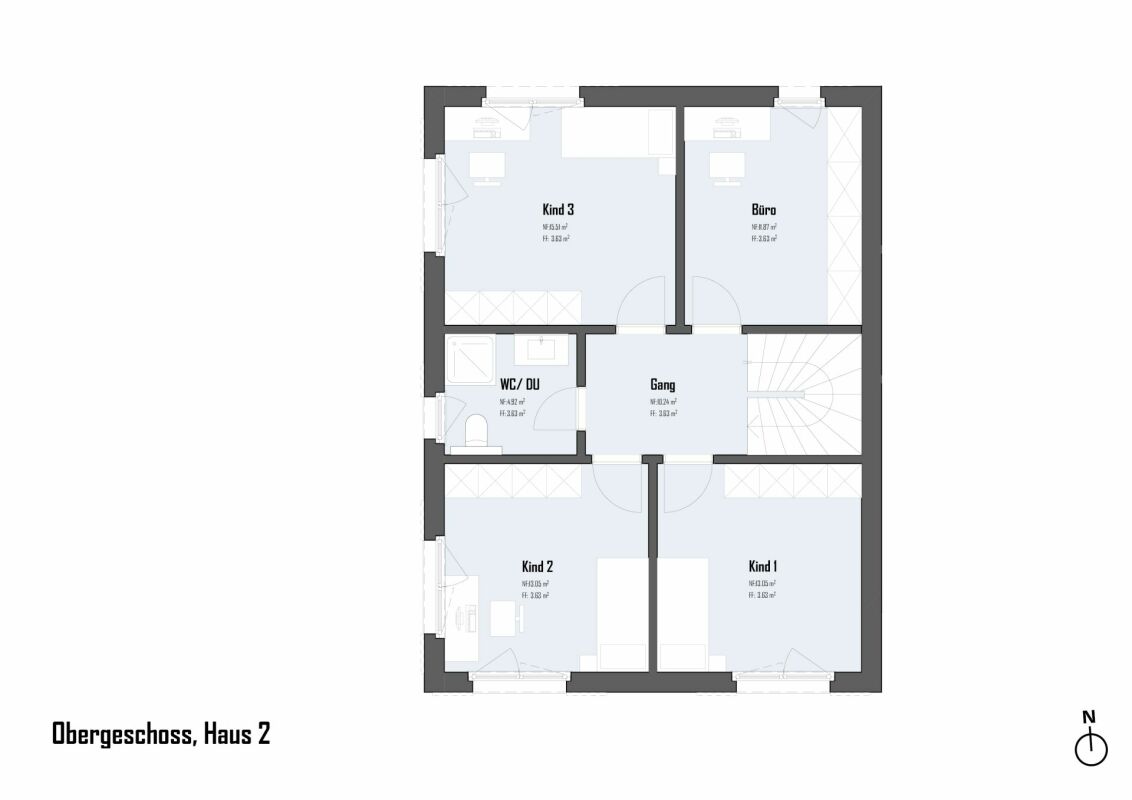 Haus 2 / 7.5 Zimmer Einfamilienhaushälfte am Bach - Bild 12