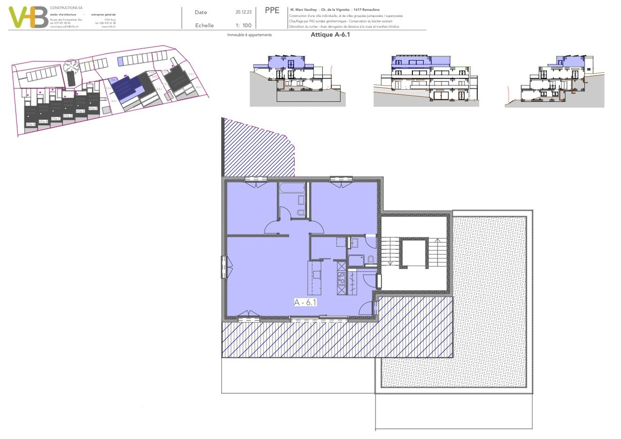 Attique de 3.5 pièces avec jardin au coeur du village de Remaufens - Bild 1