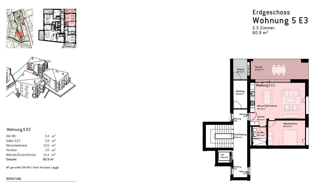 Moderne 2.5 Zimmerwohnung in Aesch zu vermieten! - Grundriss